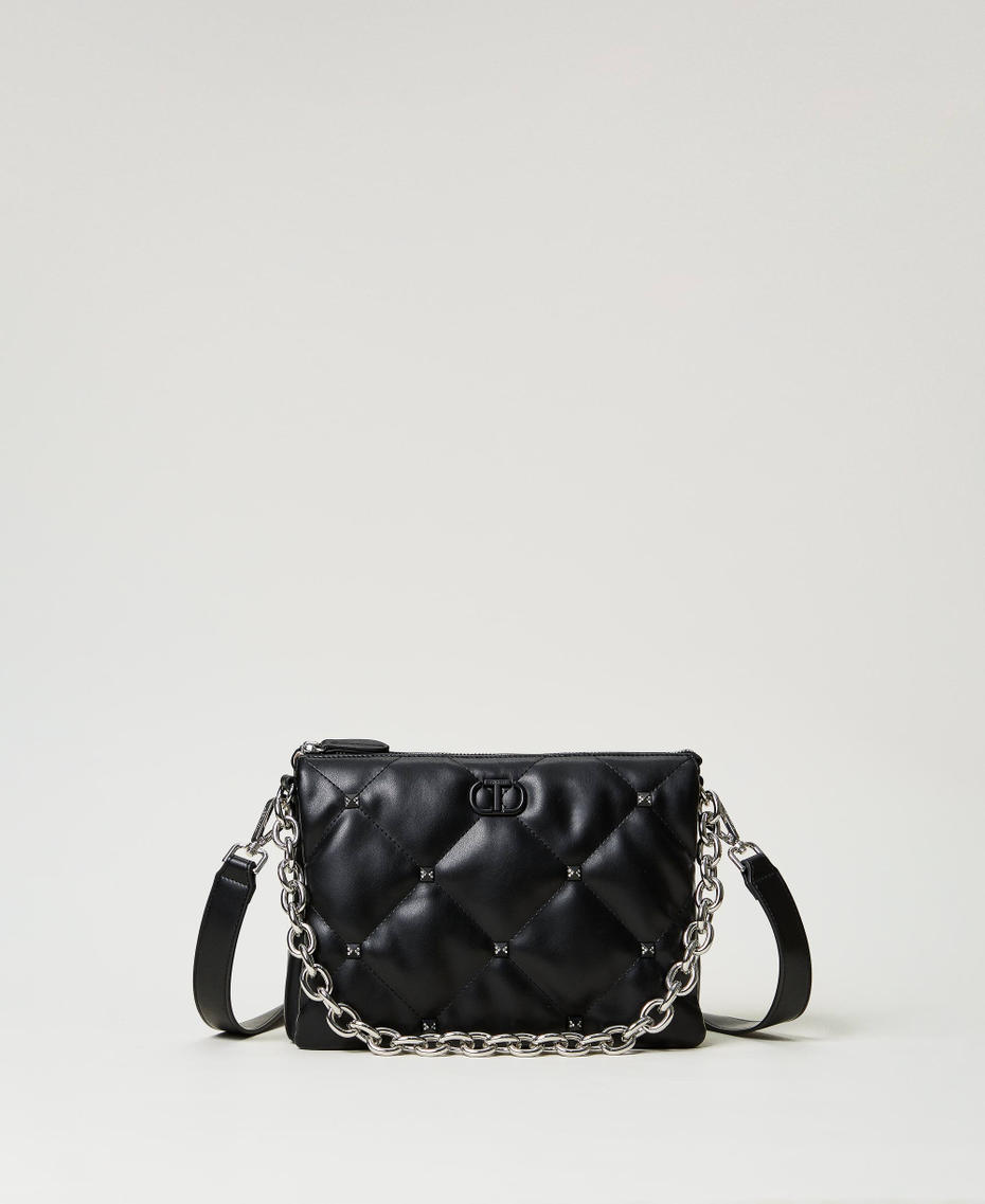 Borsa a tracolla 'Via Manzoni' con borchie Nero Donna 242TD8211_00006_01
