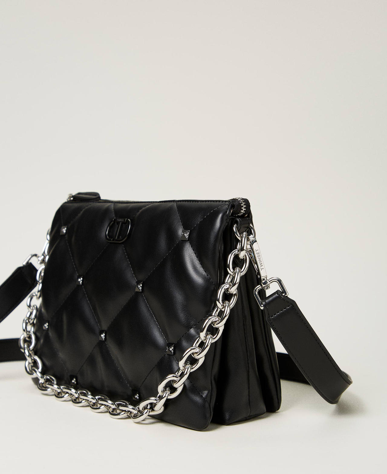 Borsa a tracolla 'Via Manzoni' con borchie Nero Donna 242TD8211_00006_02