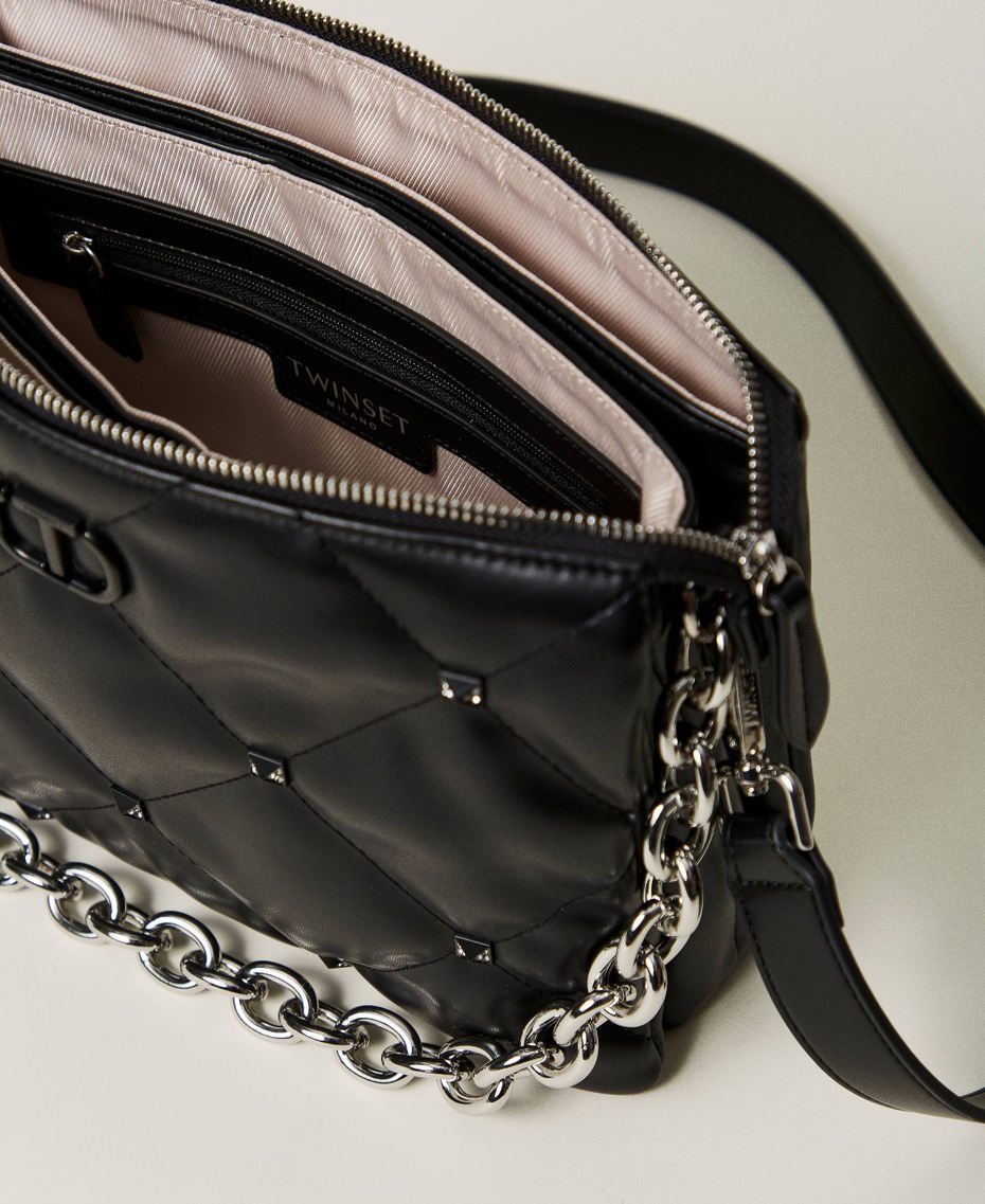 Borsa a tracolla 'Via Manzoni' con borchie Nero Donna 242TD8211_00006_04
