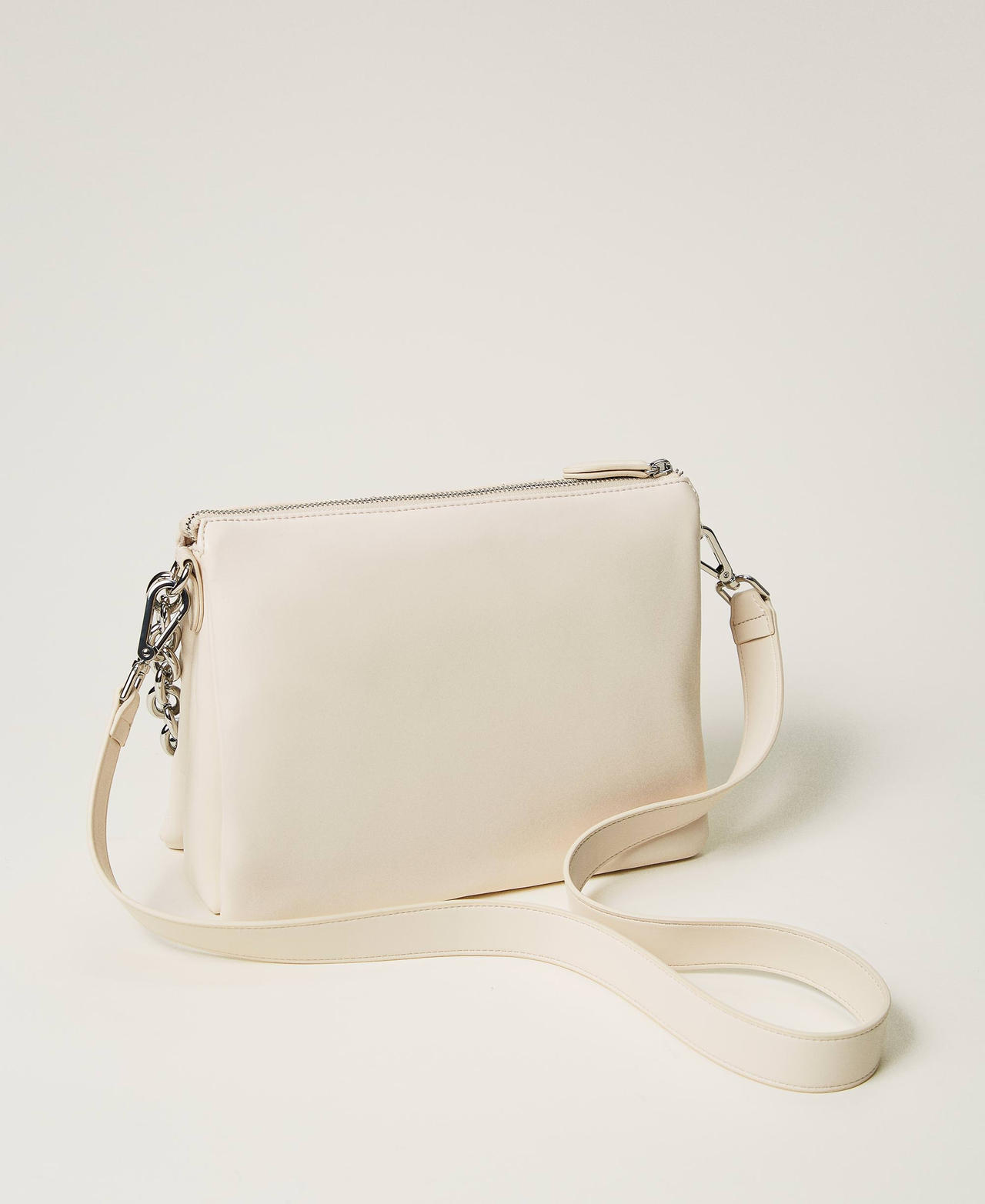 'Via Manzoni' shoulder bag with studs White Cream Woman 242TD8211_11952_03