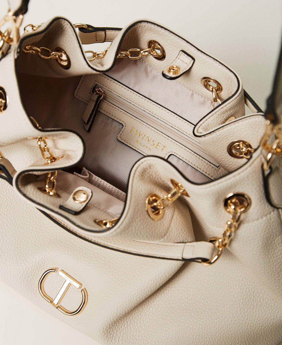 Borsa shopper con Oval T e manici coulisse Off White Donna 242TD8232_00526_04