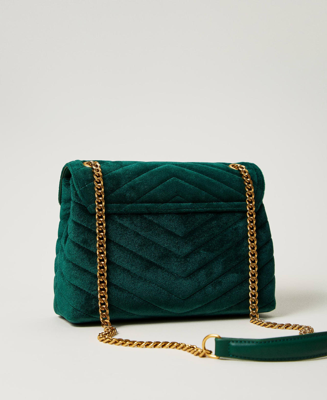 'Dreamy' medium velvet shoulder bag Monstera Green Woman 242TD8260_11953_03