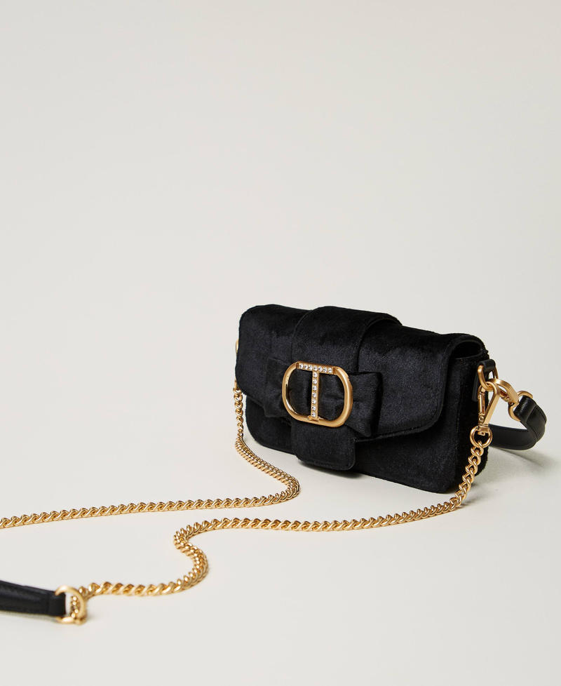 Borsa a tracolla 'Amie' piccola in velluto ricamato Nero Donna 242TD8270_00006_02
