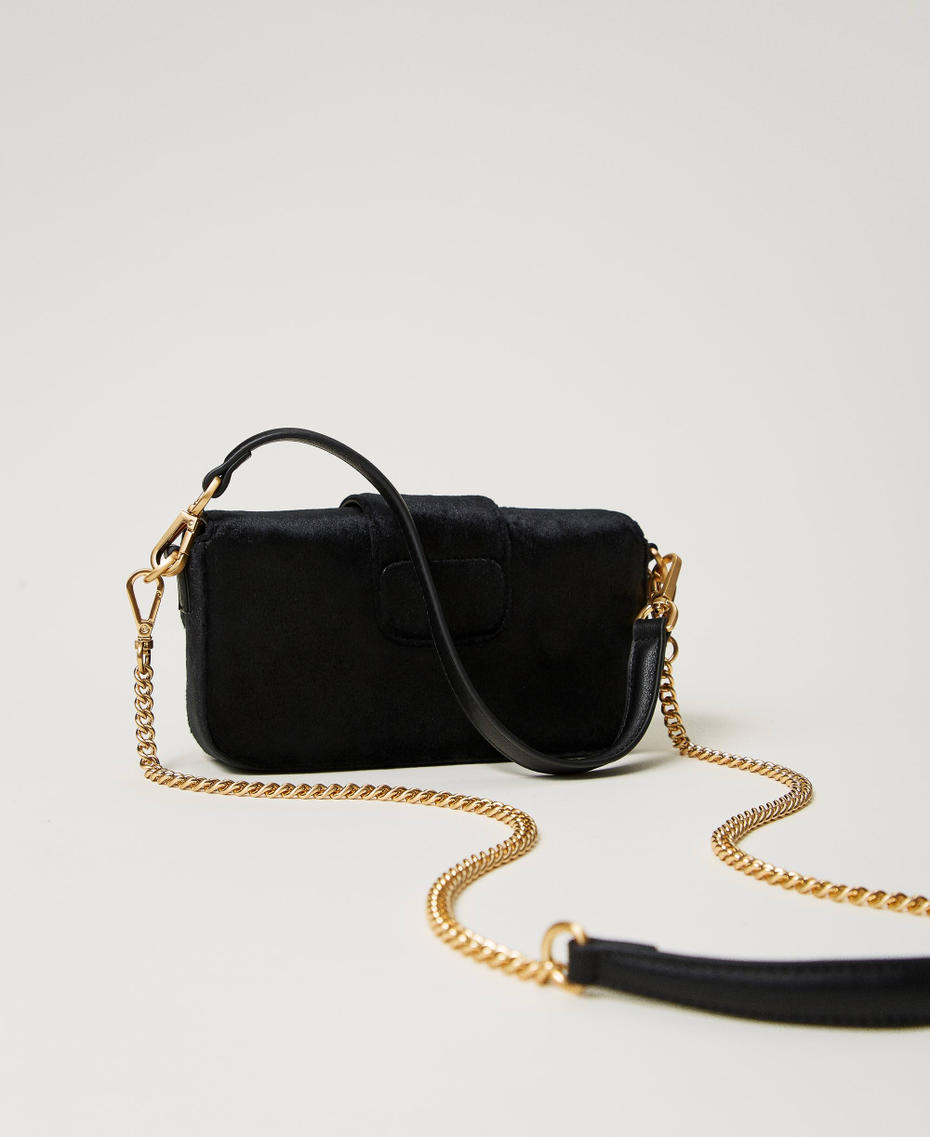 Borsa a tracolla 'Amie' piccola in velluto ricamato Nero Donna 242TD8270_00006_03