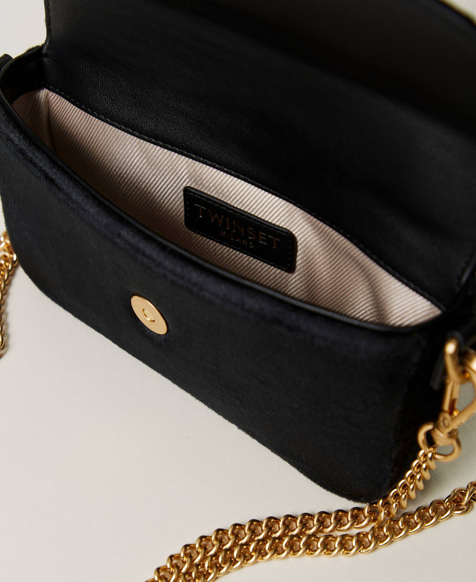 Borsa a tracolla 'Amie' piccola in velluto ricamato Nero Donna 242TD8270_00006_04