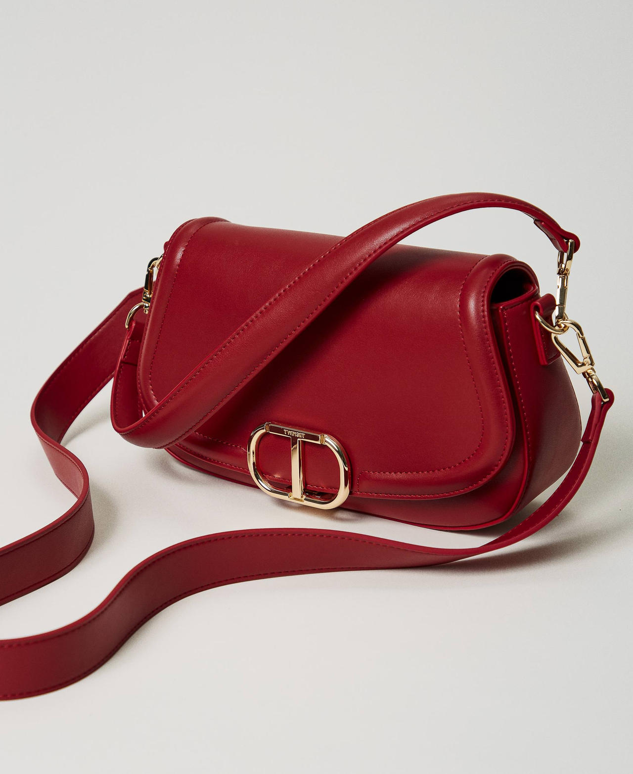 'Brera' shoulder bag with Oval T fastener Venetian Red Woman 242TD8291_00740_02