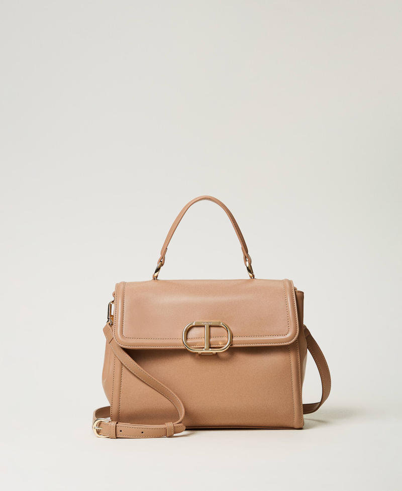 'Brera' top handle bag with Oval T fastener Chocolate Malt Woman 242TD8292_11943_01