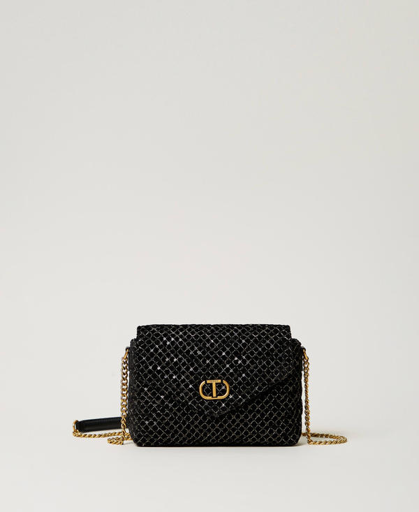 'Dreamy' small embroidered velvet shoulder bag