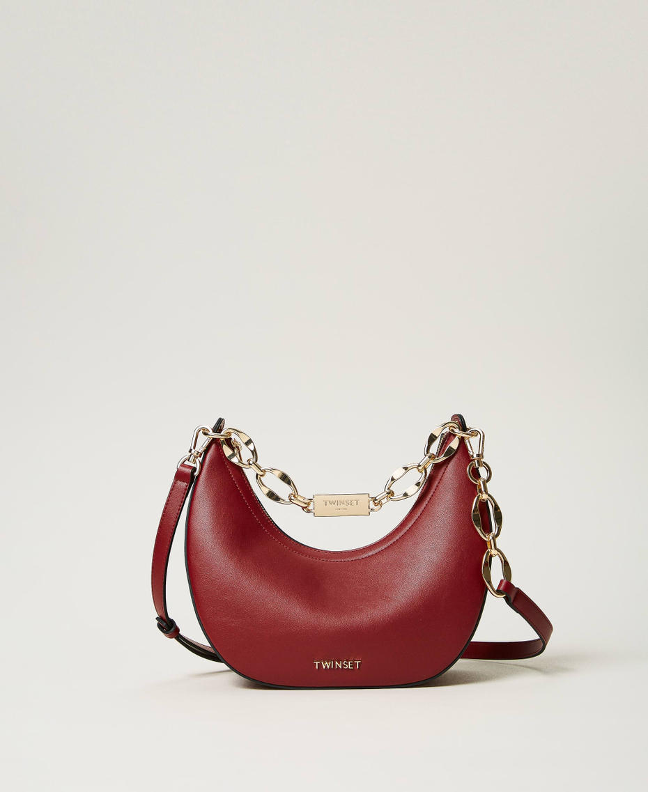 ‘Miss Twinset’ shoulder bag with logo chain Myrtle Red Woman 242TD8350_00628_01