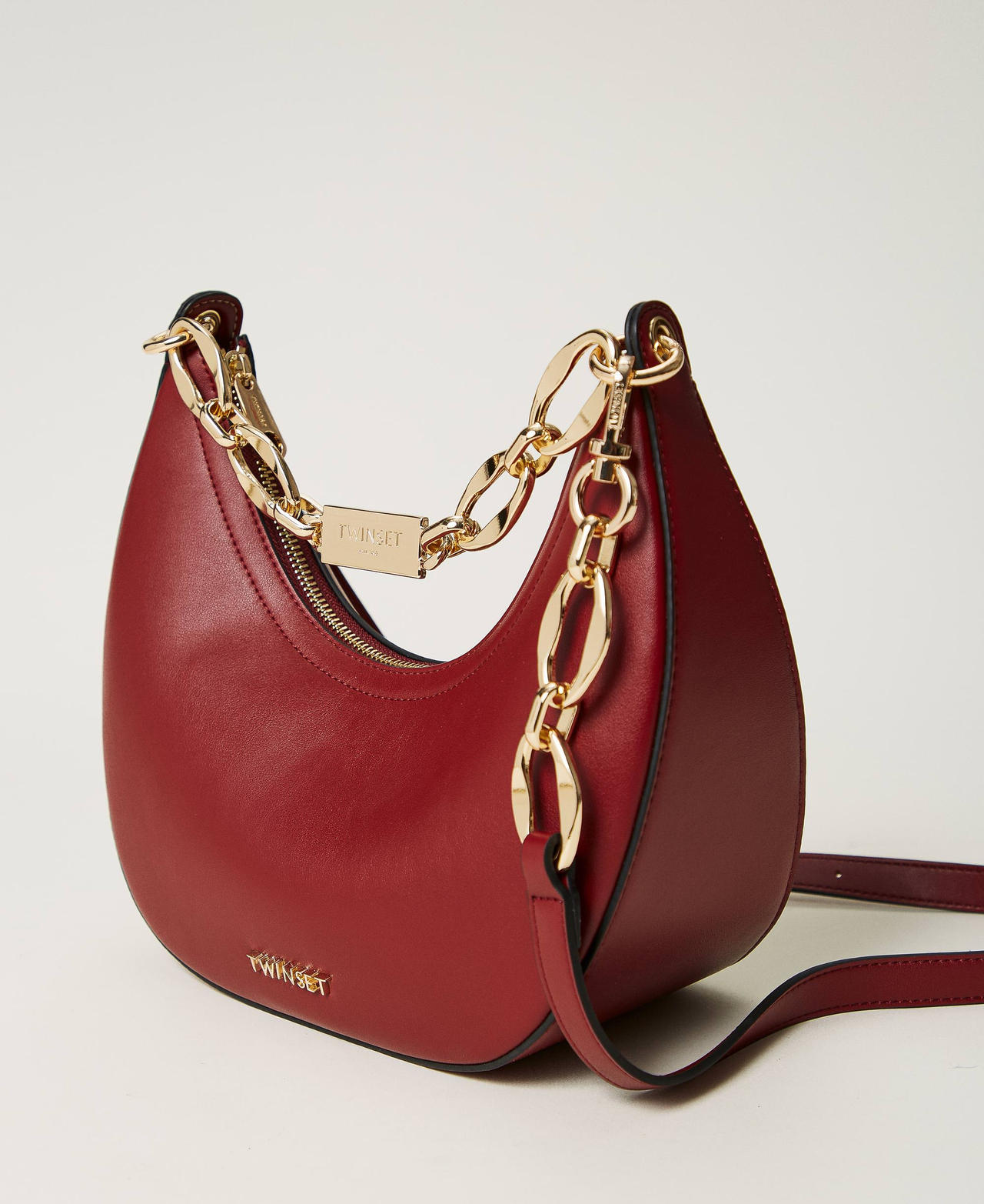 &lsquo;Miss Twinset&rsquo; shoulder bag with logo chain
