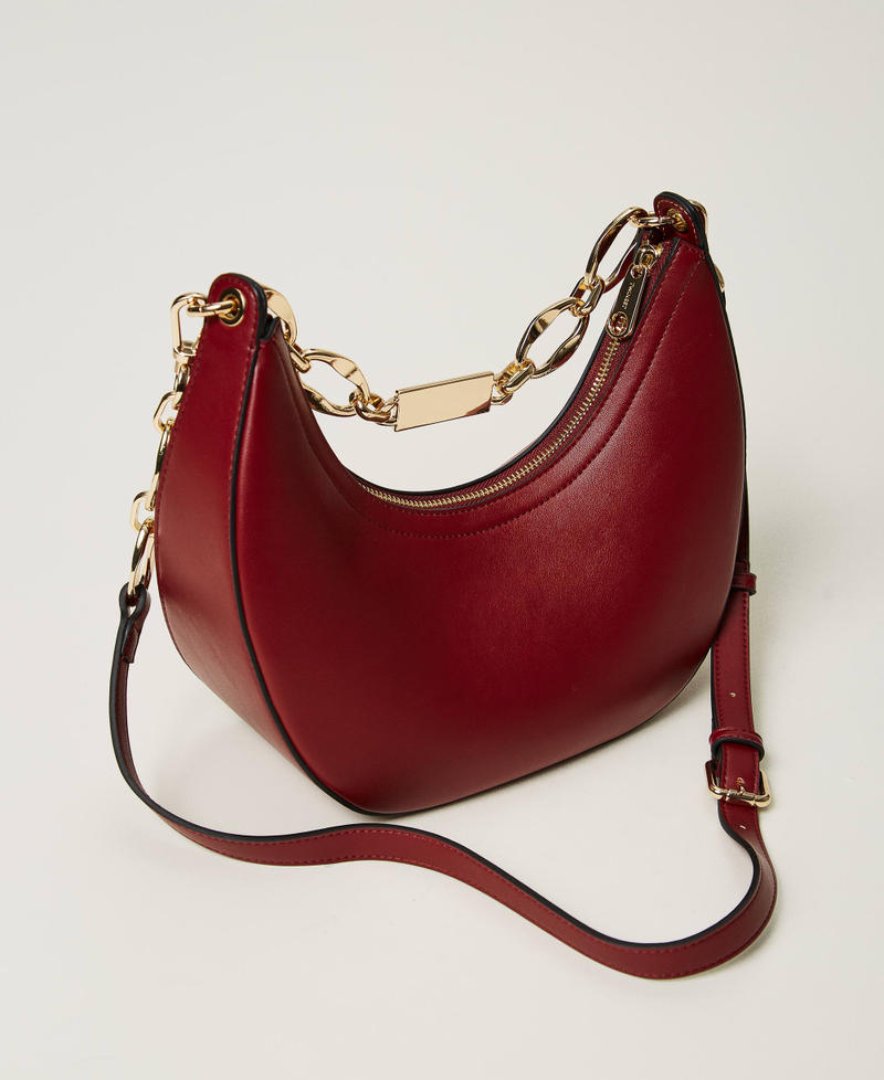 ‘Miss Twinset’ shoulder bag with logo chain Myrtle Red Woman 242TD8350_00628_03