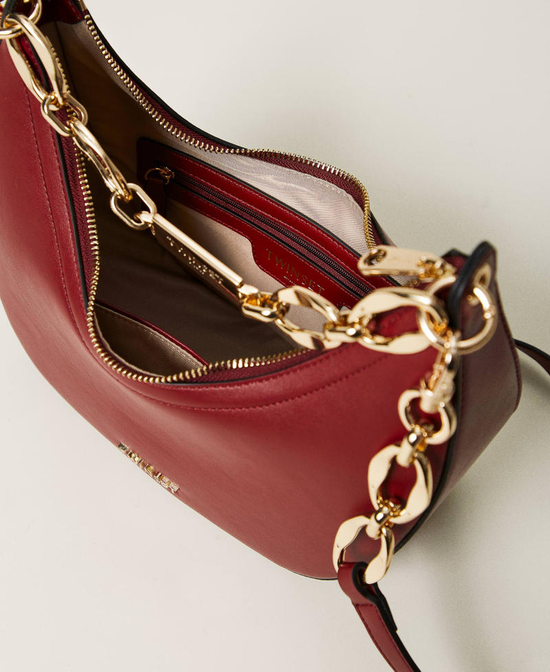 ‘Miss Twinset’ shoulder bag with logo chain Myrtle Red Woman 242TD8350_00628_04