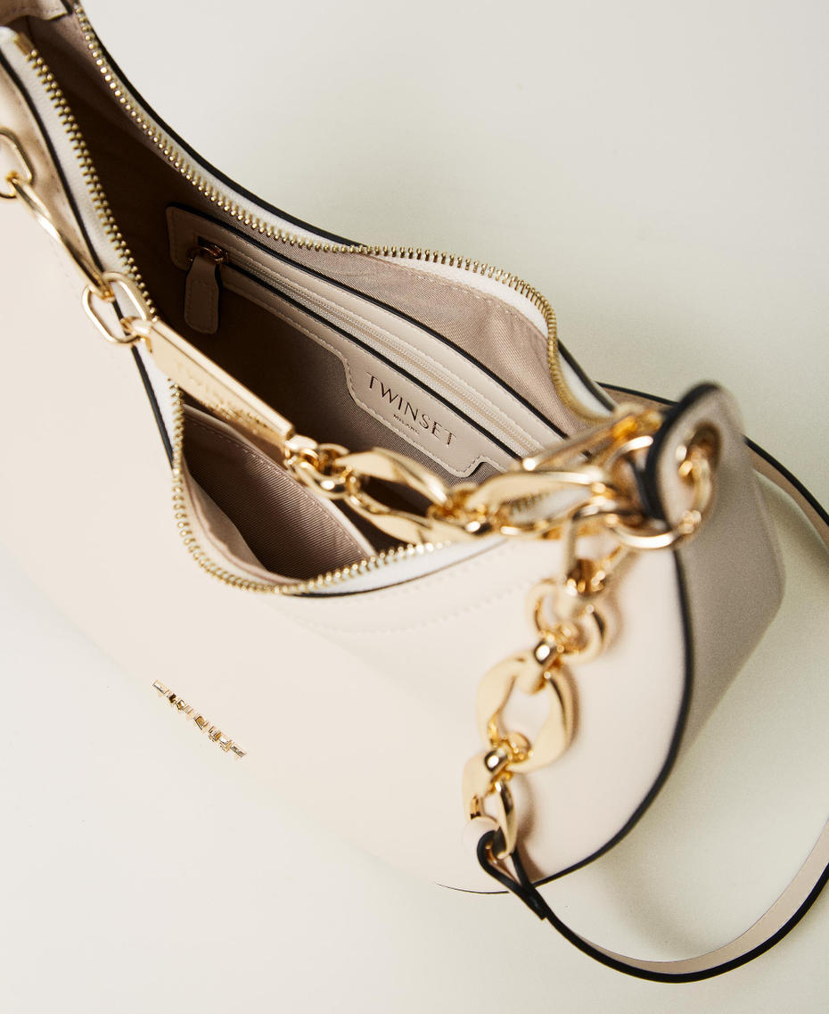 Umhängetasche „Miss Twinset“ Logo-Kette „White Cream“ Frau 242TD8350_11952_04