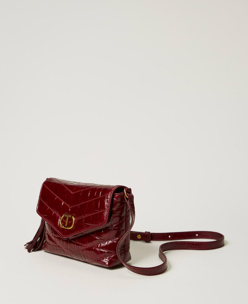 'Dreamy' small crocodile print leather shoulder bag