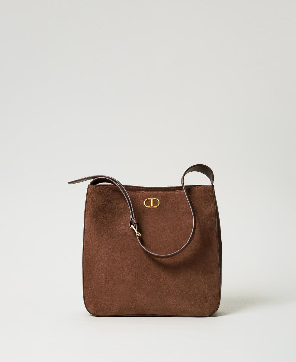 Chelsea leather hobo bag Woman Brown TWINSET Milano