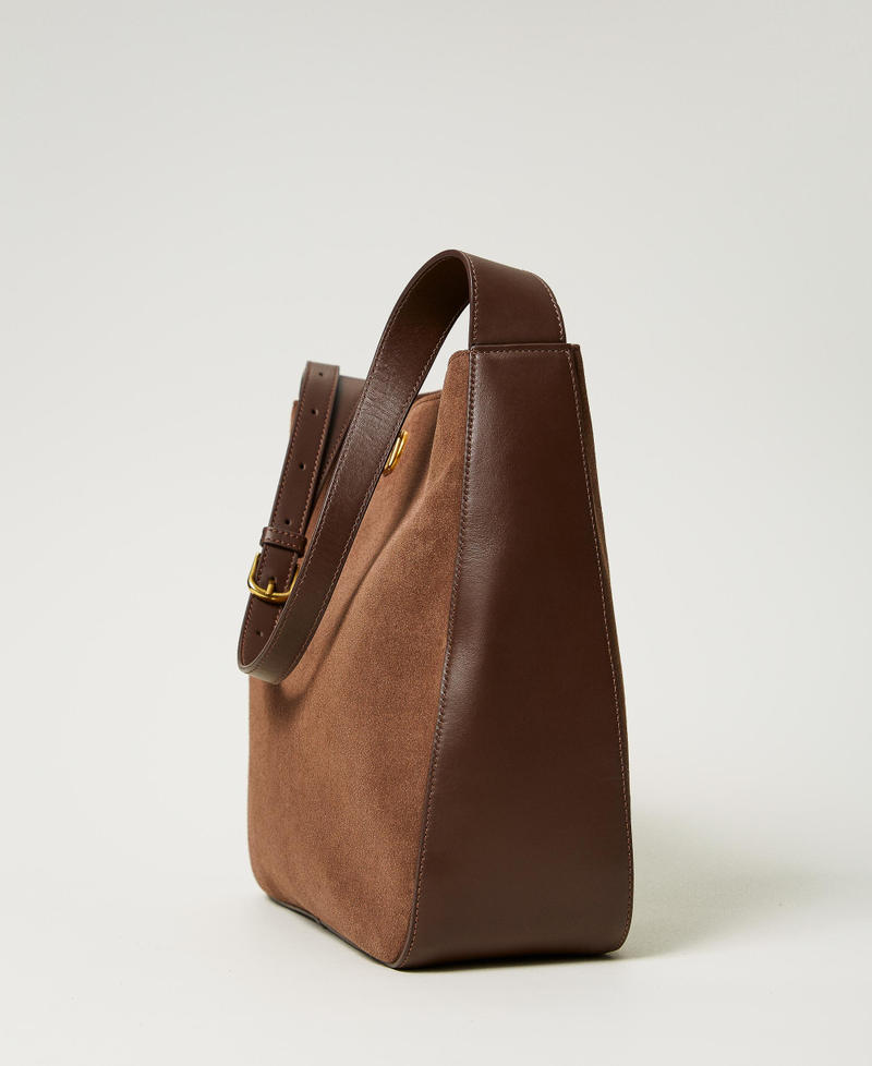 ‘Chelsea’ leather hobo bag Dark Chocolate Brown Woman 242TD8400_00263_02