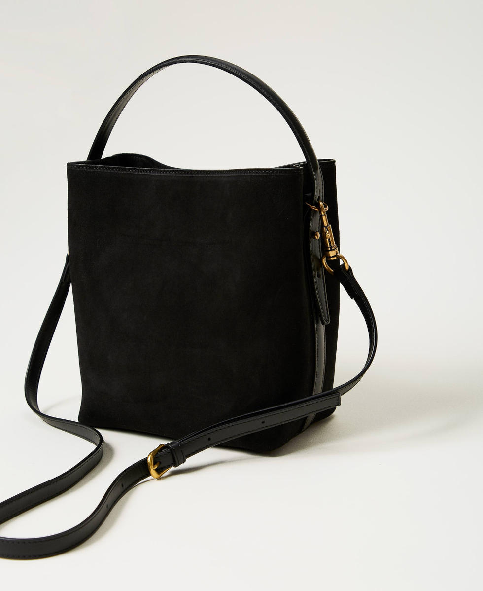 Chelsea' leather bucket bag Woman, Black | TWINSET Milano