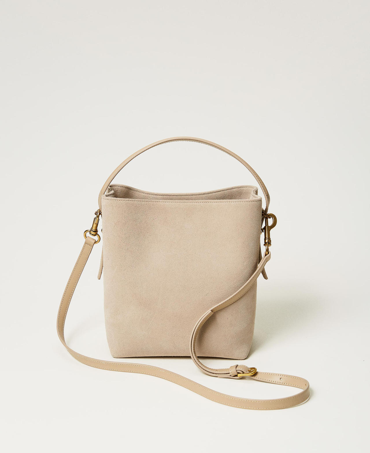 ‘Chelsea’ leather bucket bag Sand Woman 242TD8401-03