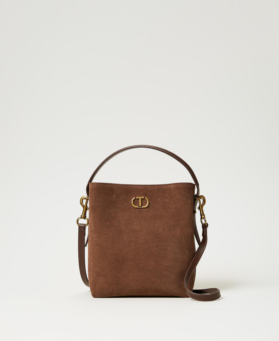 Borsa secchiello &lsquo;Chelsea&rsquo; in pelle Marrone Fondente Donna 242TD8401_00263_01