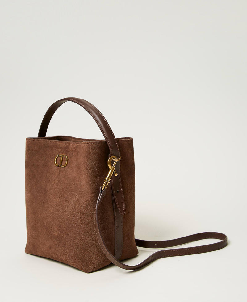 Borsa secchiello &lsquo;Chelsea&rsquo; in pelle Marrone Fondente Donna 242TD8401_00263_02