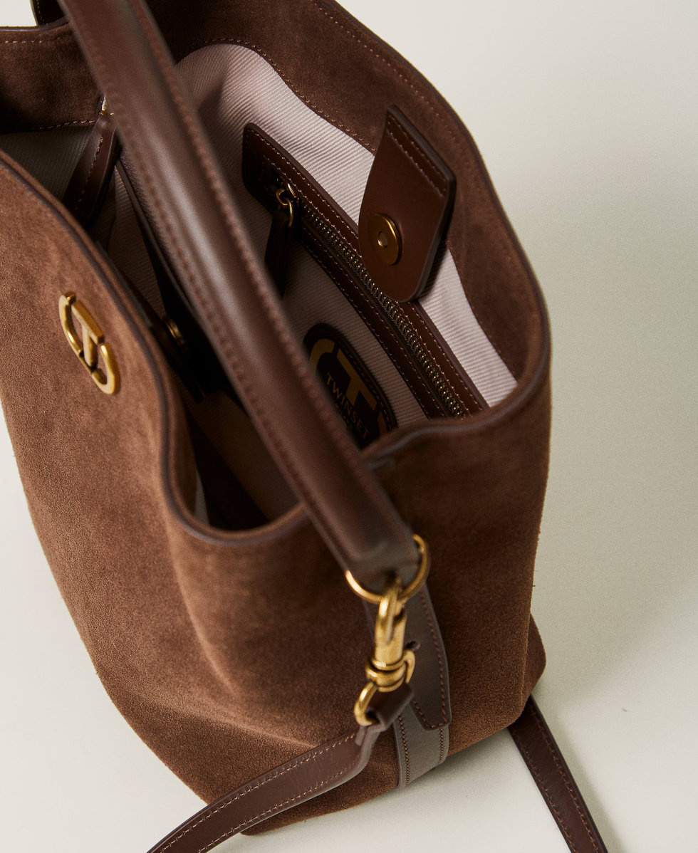 &lsquo;Chelsea&rsquo; leather bucket bag Dark Chocolate Brown Woman 242TD8401_00263_04