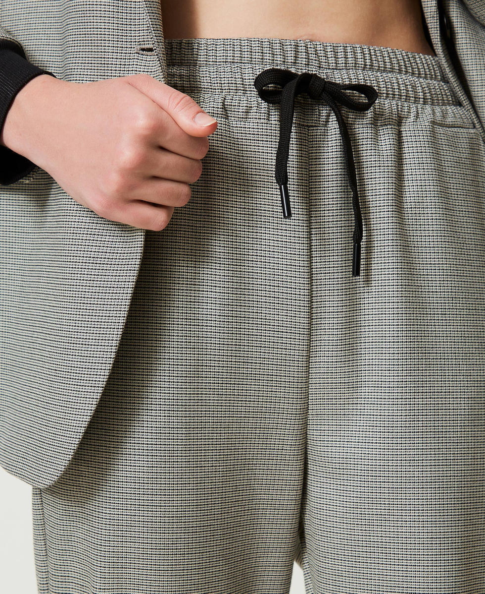 Pantalones joggers de pata de gallo Micro Pata de Gallo Negro / Blanco Nieve Mujer 242TF2011_12010_04