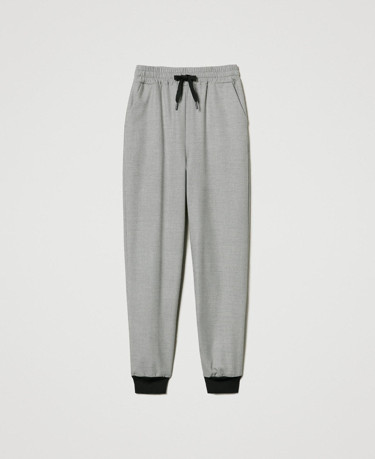 Scee by twin set Pantaloni joggers in pied de poule