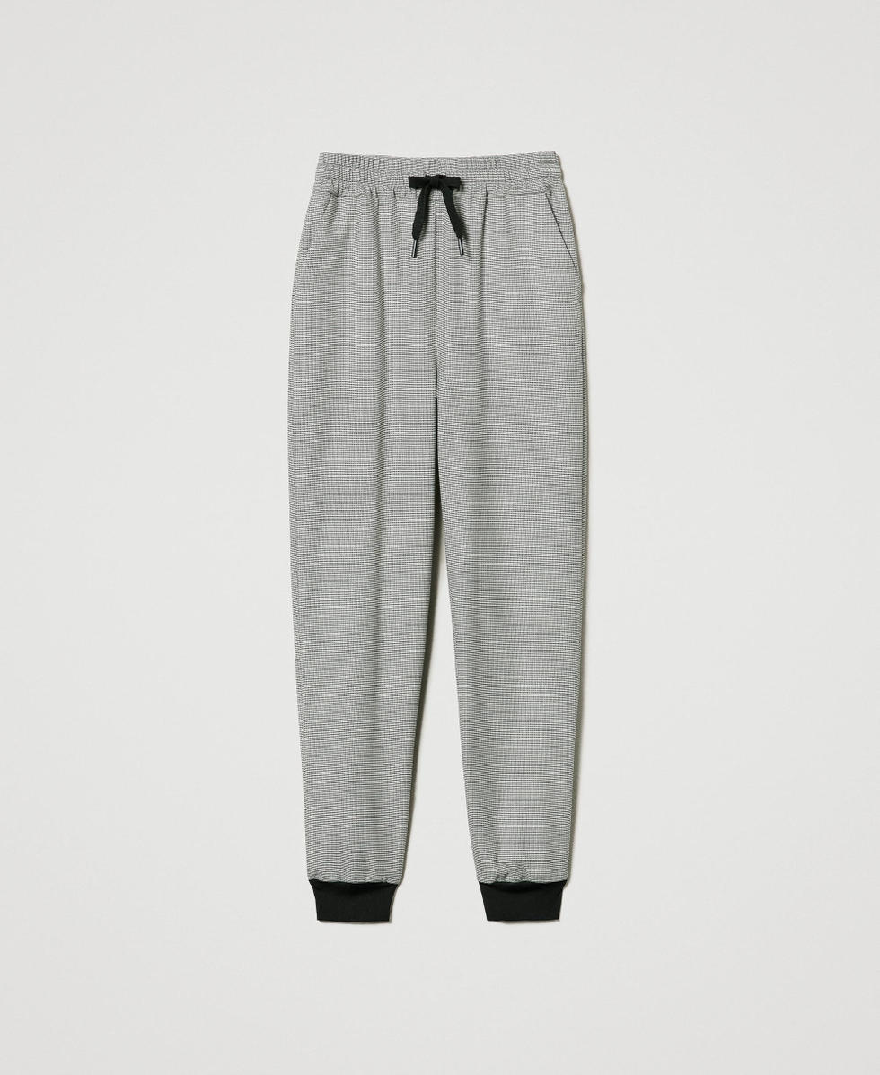 Pantalones joggers de pata de gallo Micro Pata de Gallo Negro / Blanco Nieve Mujer 242TF2011_12010_S0