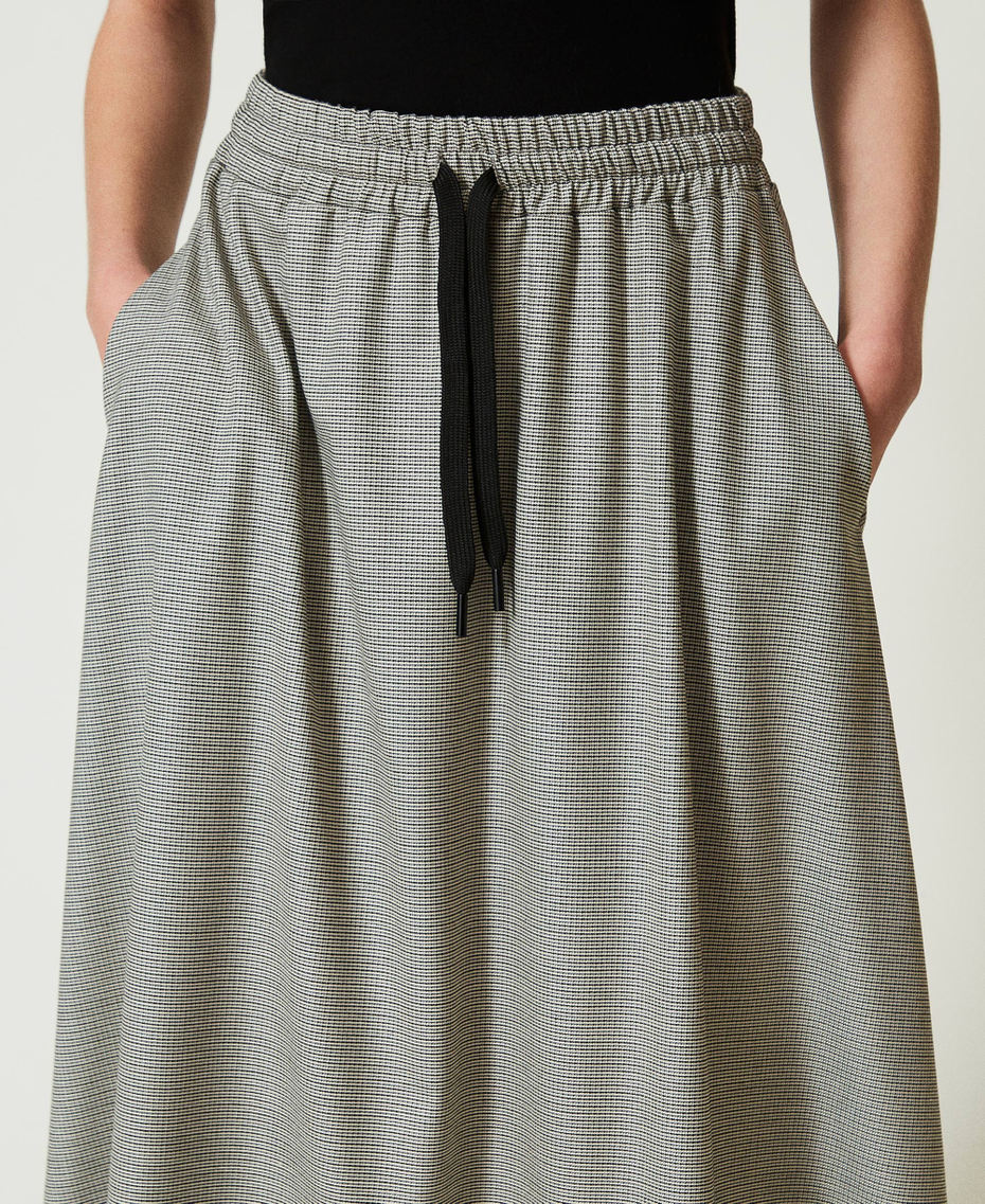 Houndstooth midi skirt