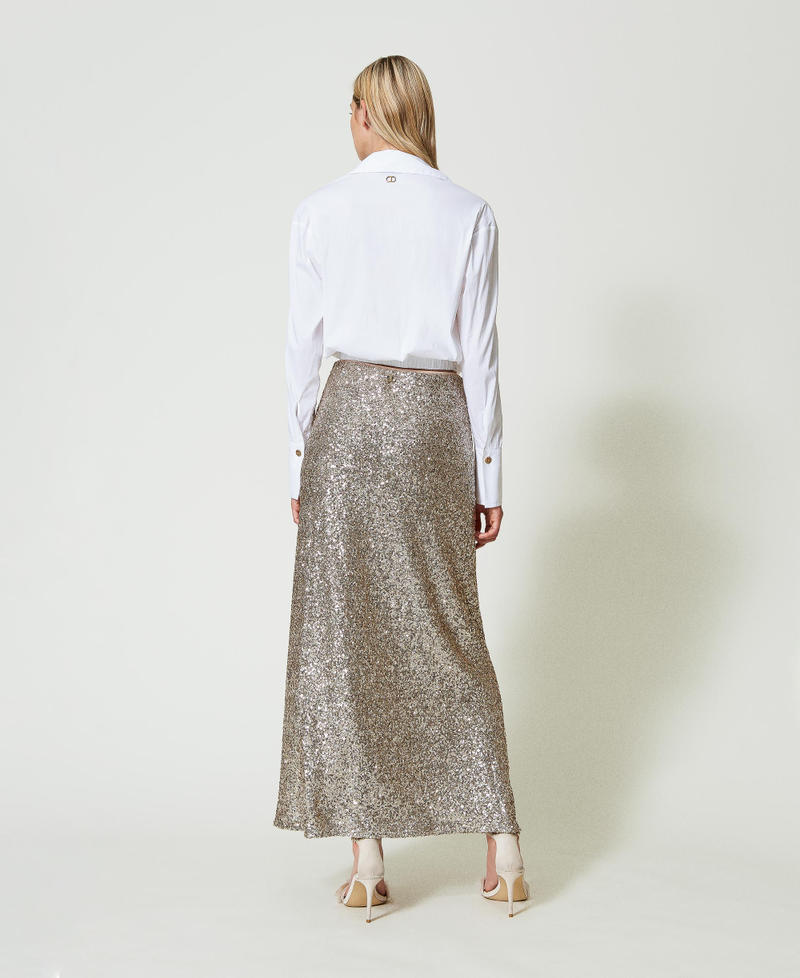 Full sequin long skirt Platinum Woman 242TF2030_12023_03