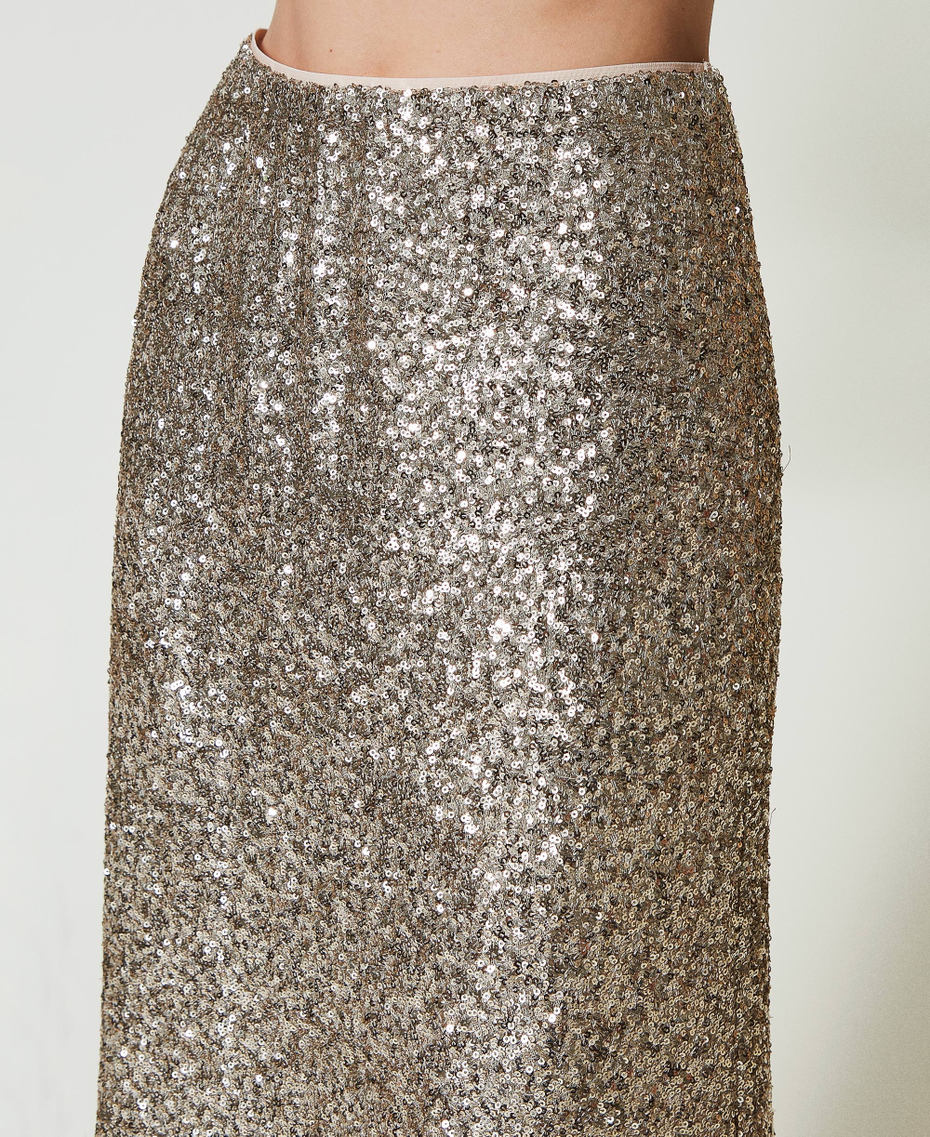 Full sequin long skirt Platinum Woman 242TF2030_12023_04