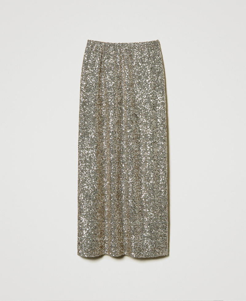 Full sequin long skirt Platinum Woman 242TF2030_12023_S0