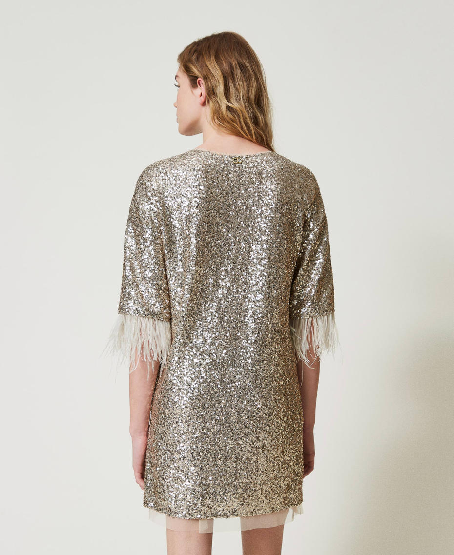 Full sequin short dress Platinum Woman 242TF2032_12023_03