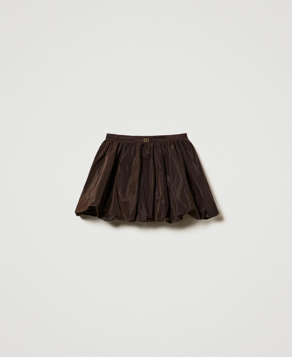 Taffeta balloon miniskirt Chocolate Woman 242TF2093_00085_S0