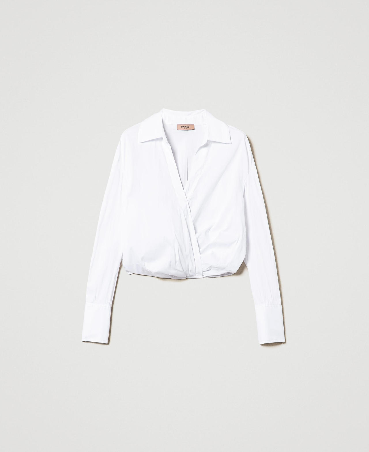 Scee by twin set Blusa in popeline con incrocio