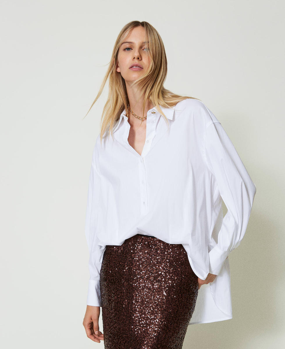 Blouse polo en popeline