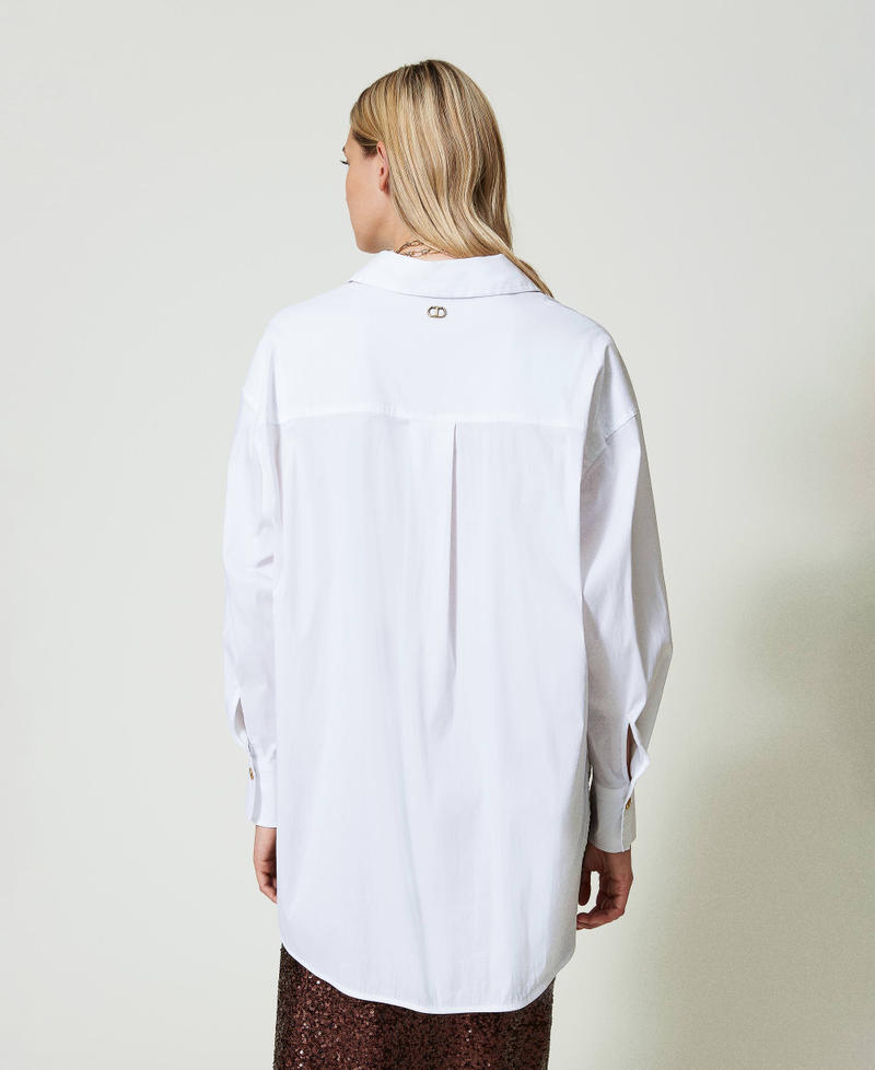 Poplin polo blouse White Woman 242TF2101_00001_03