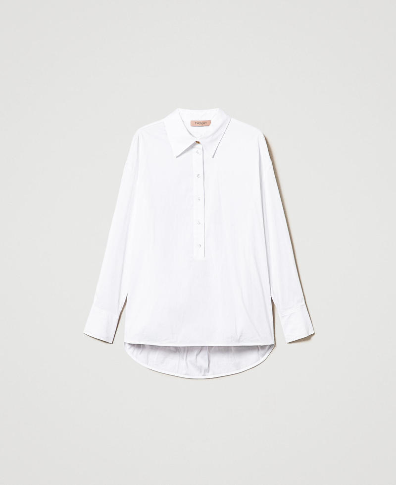 Poplin polo blouse White Woman 242TF2101_00001_0S