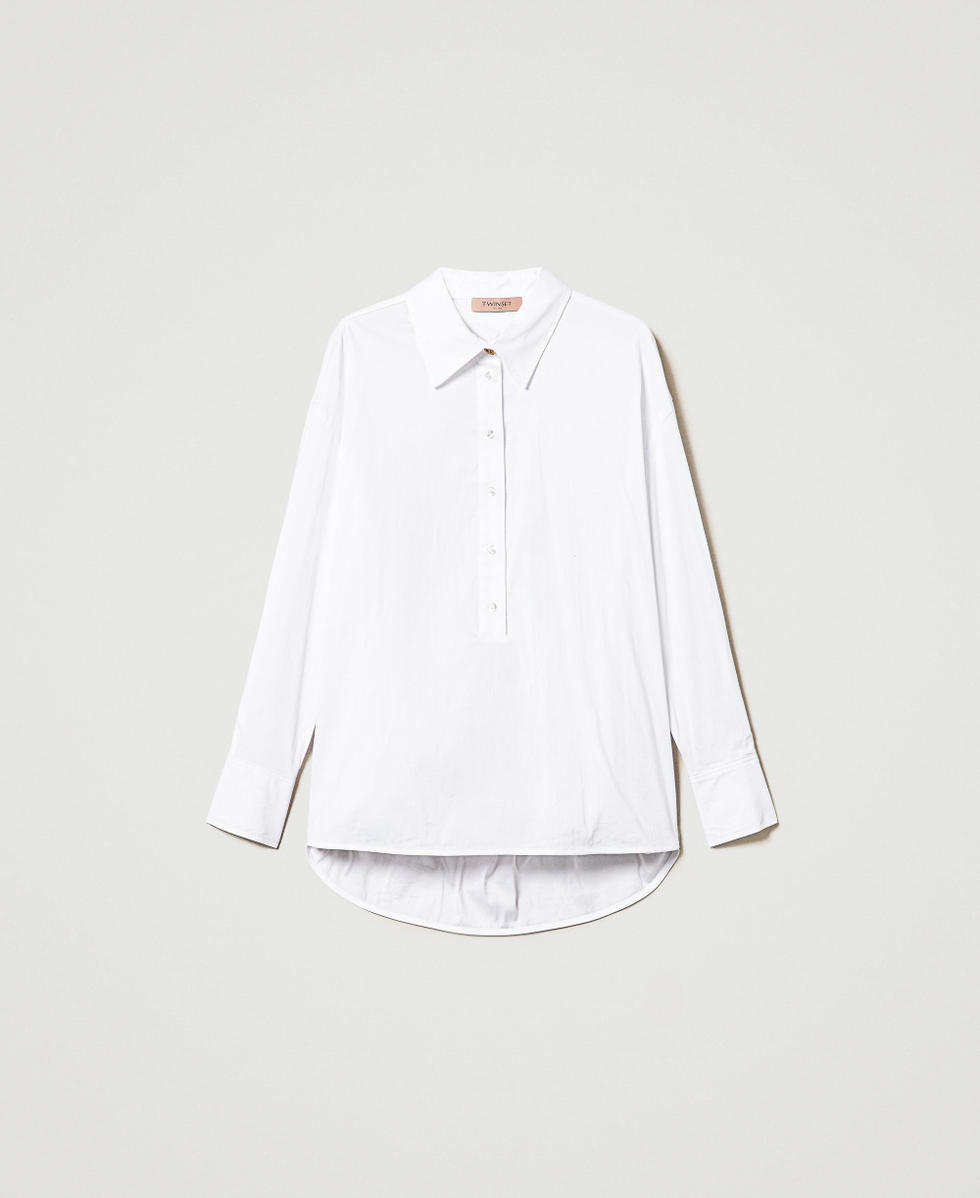 Blouse polo en popeline