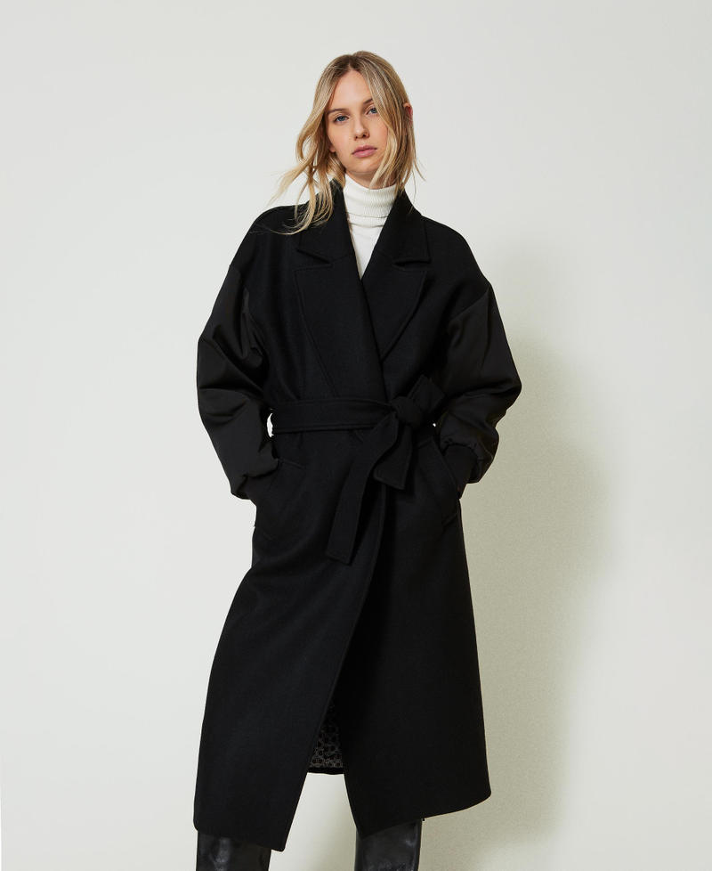 Wool blend cloth coat Black Woman 242TF2130_00006_01