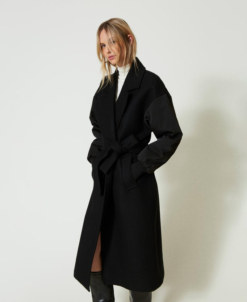 Wool blend cloth coat Black Woman 242TF2130_00006_02