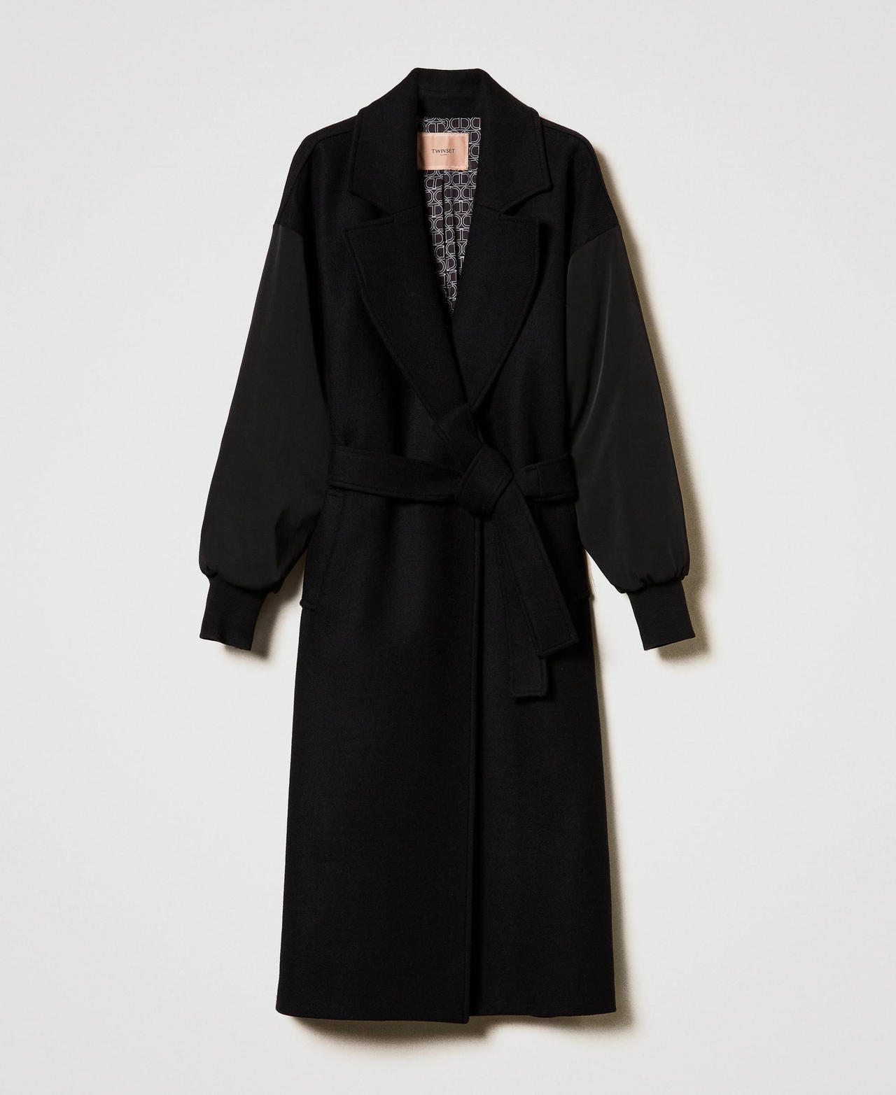 Wool blend cloth coat Black Woman 242TF2130_00006_0S