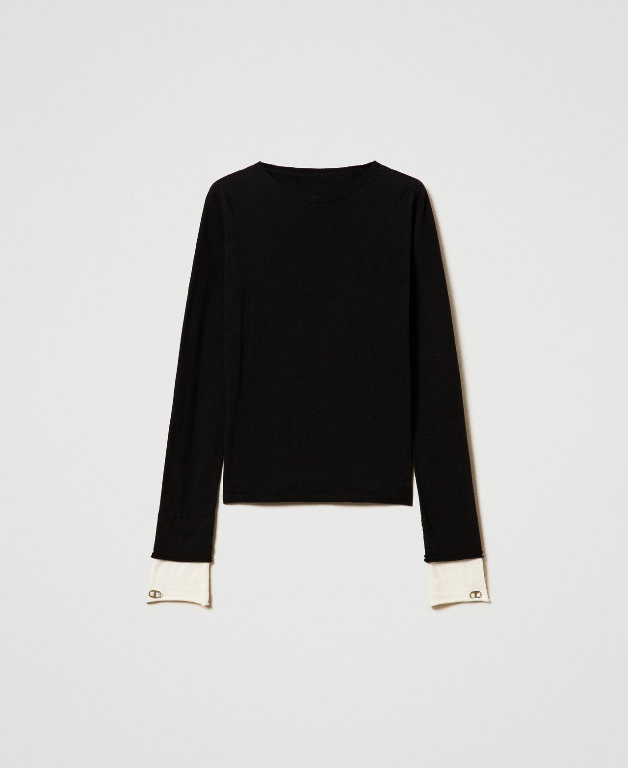 Scee by twin set Maglia con dettagli a contrasto e Oval T