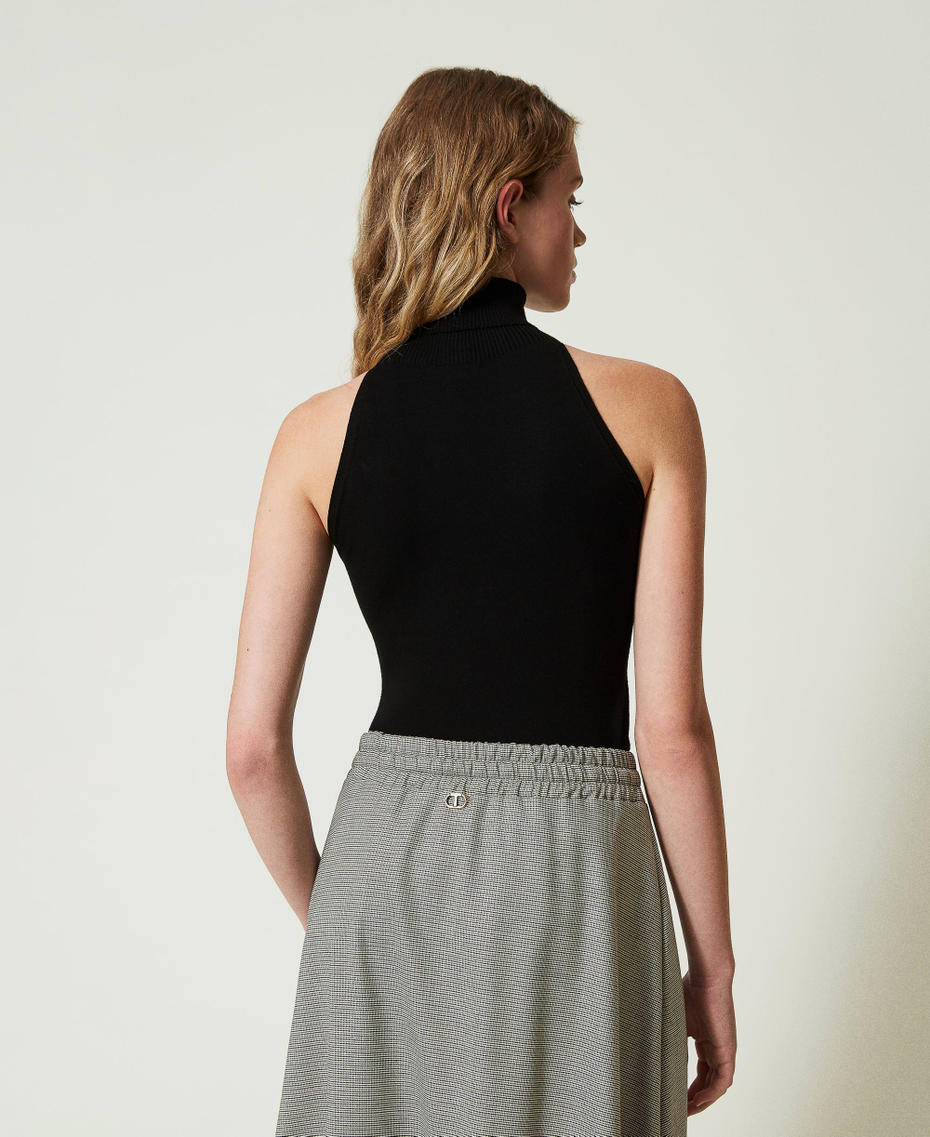 Knit fitted top Black Woman 242TF3031_00006_04