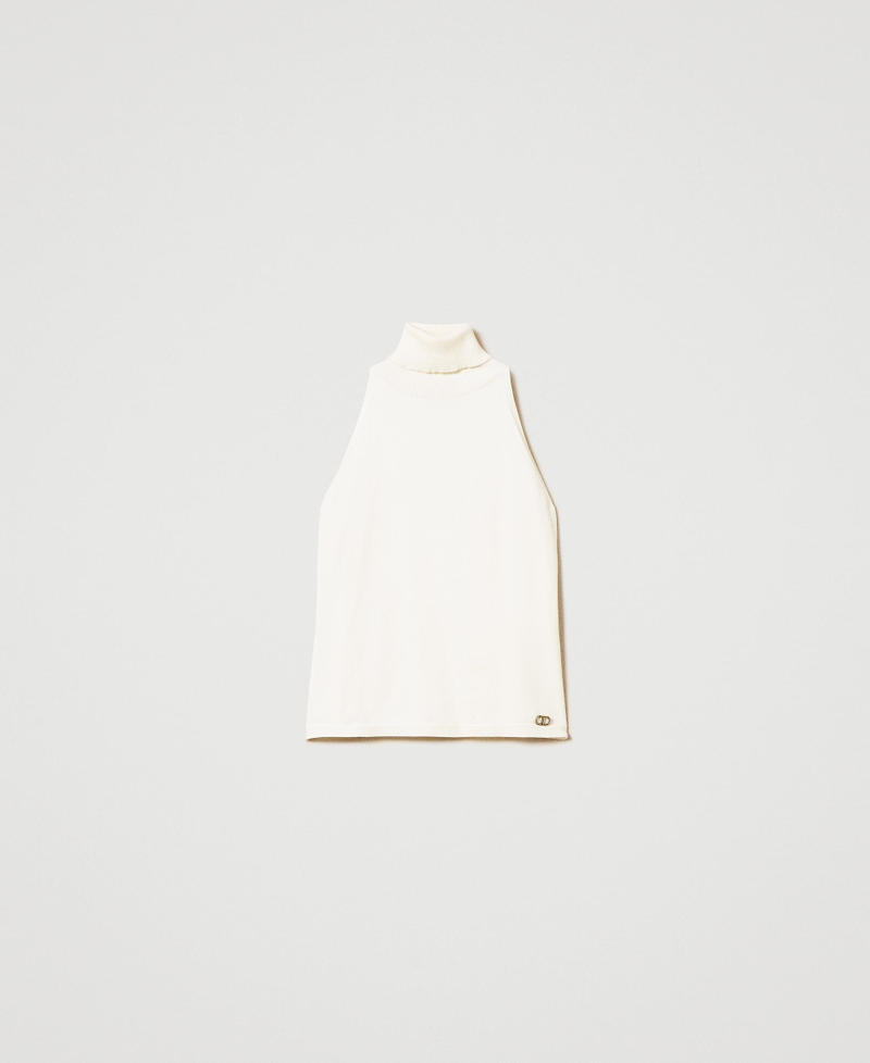 Knit fitted top White Snow Woman 242TF3031_00282_S0