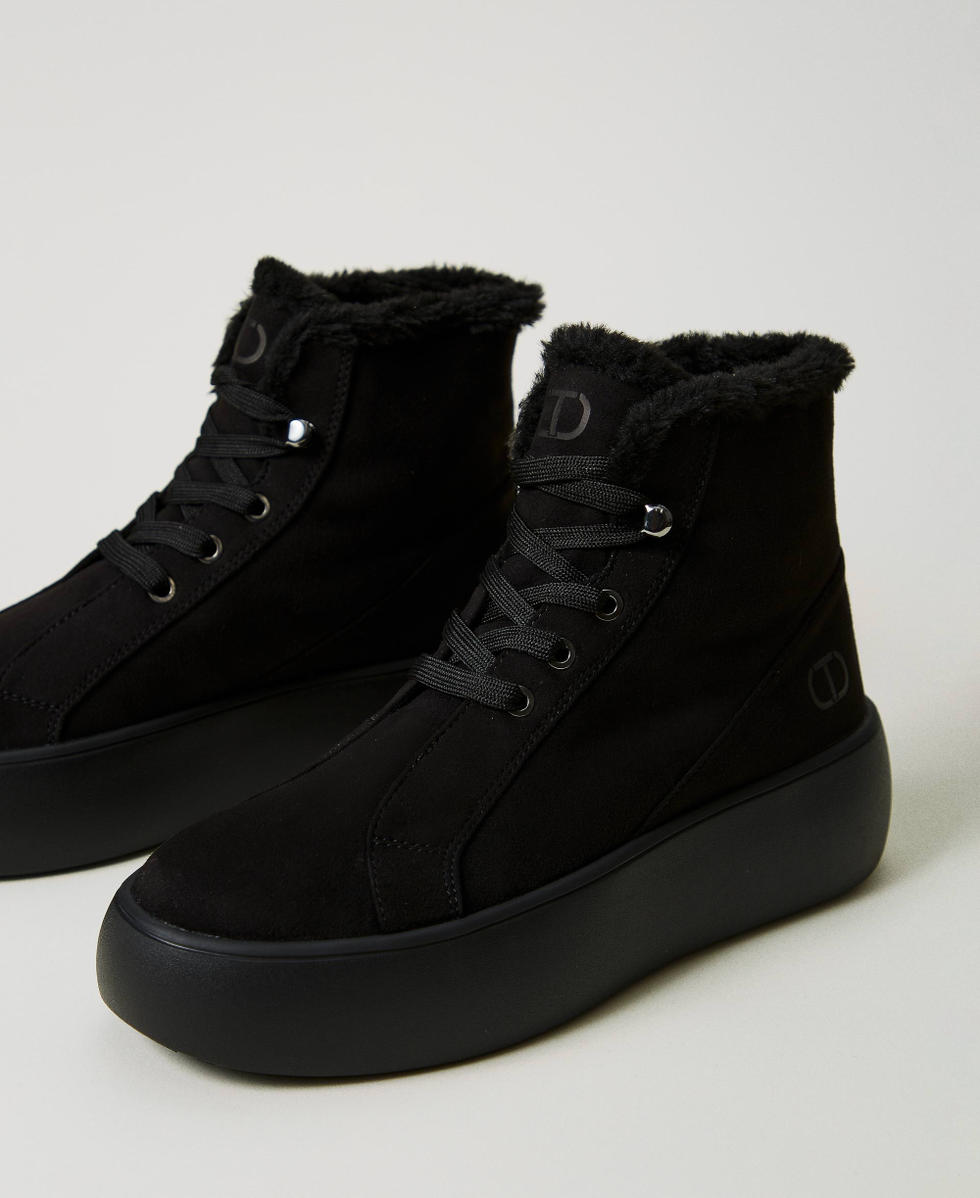Ladies black high top trainers online