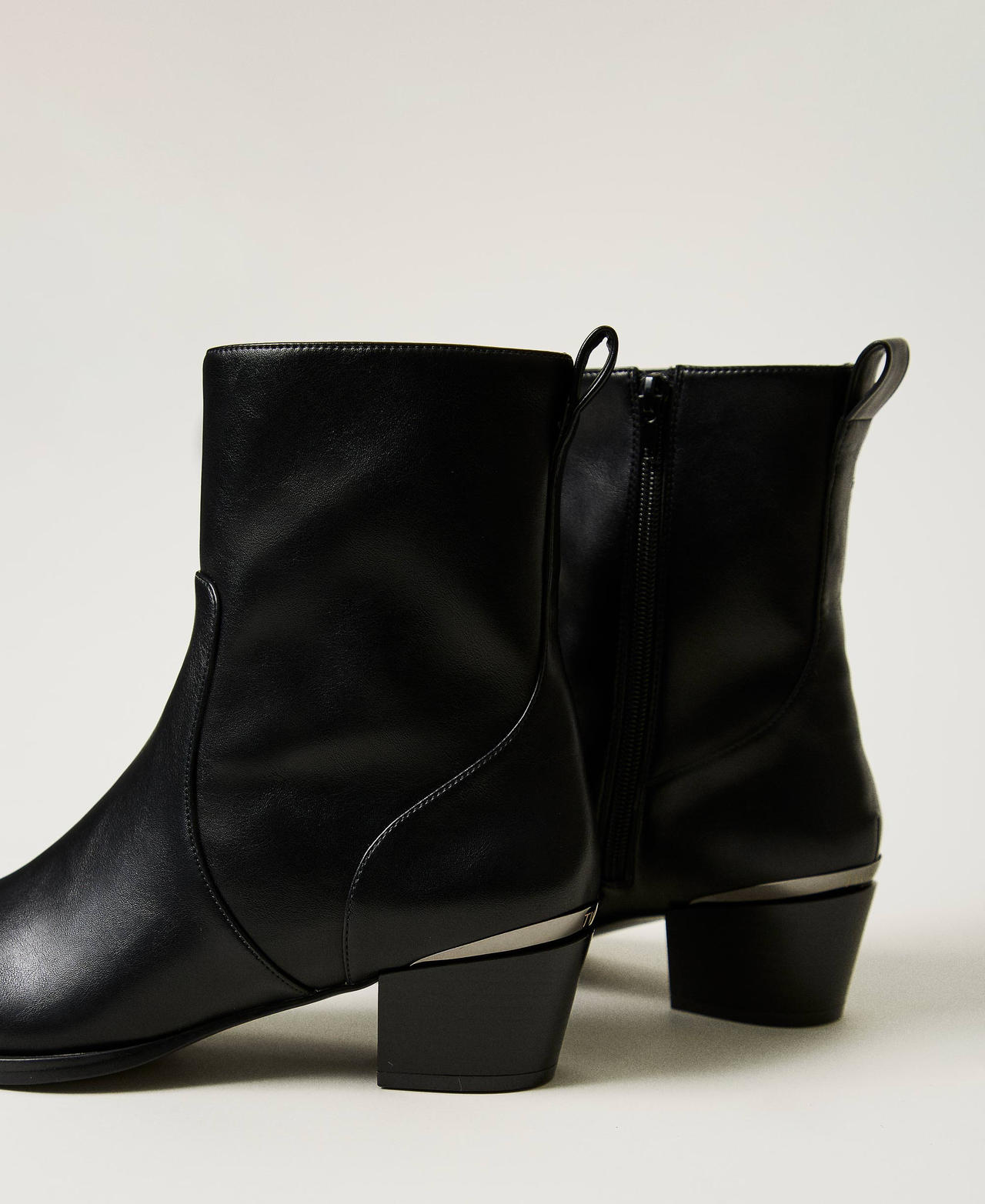 Stiefelette mit metallischem Einsatz Frau Schwarz TWINSET Milano
