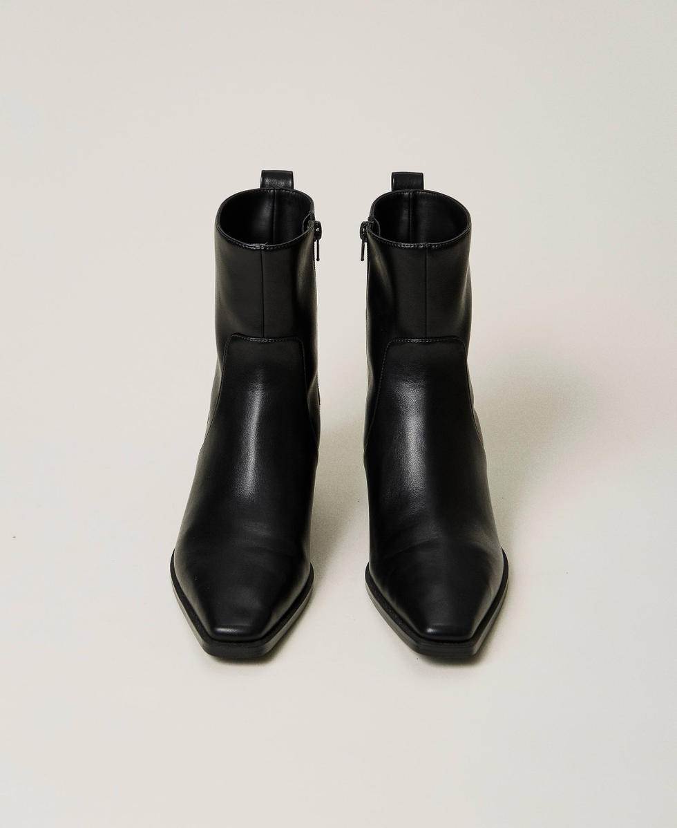 Bottines avec insertion lam&eacute;e Noir Femme 242TGT022_00006_04