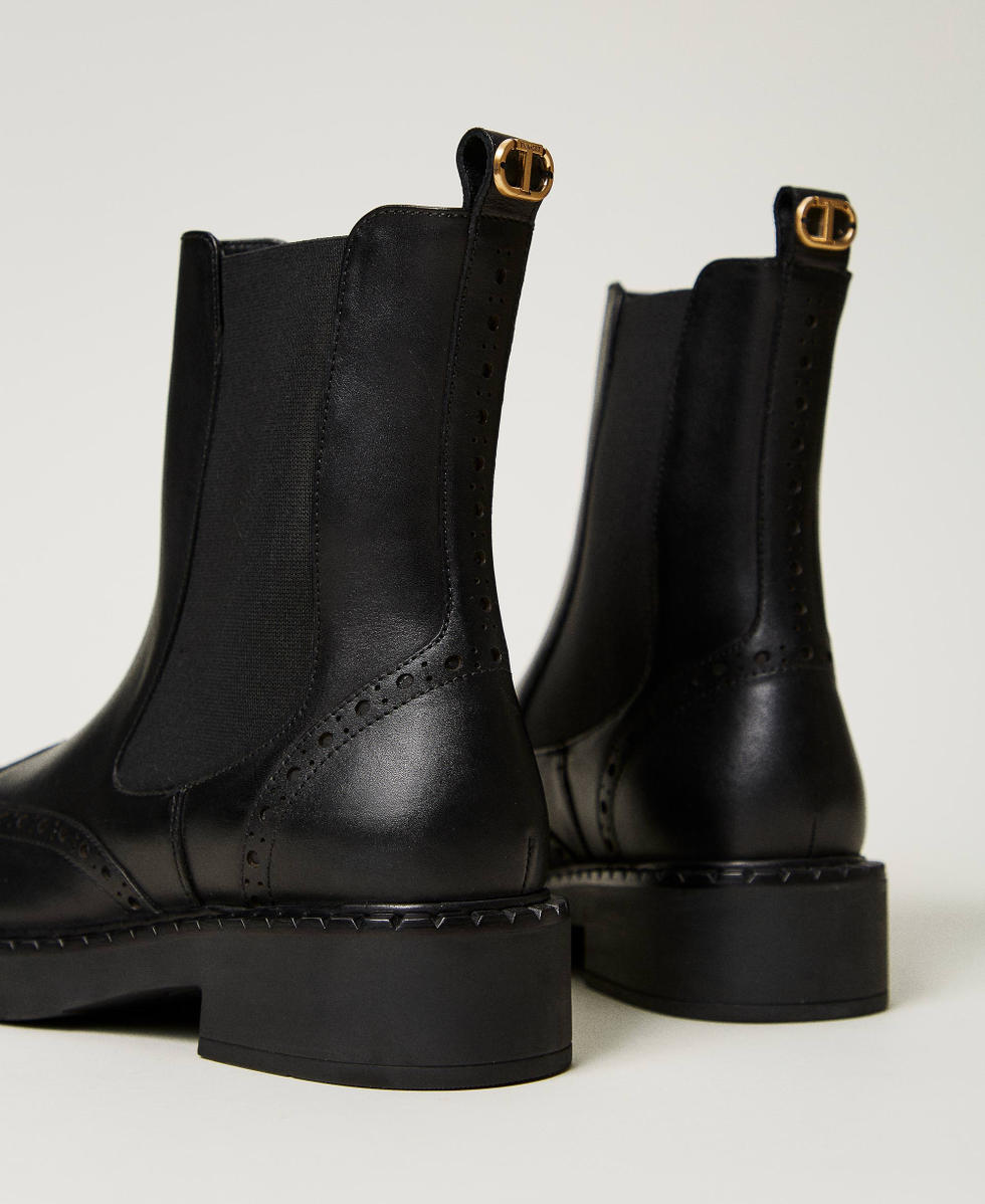 Bottines chelsea cuir noir femme 2025