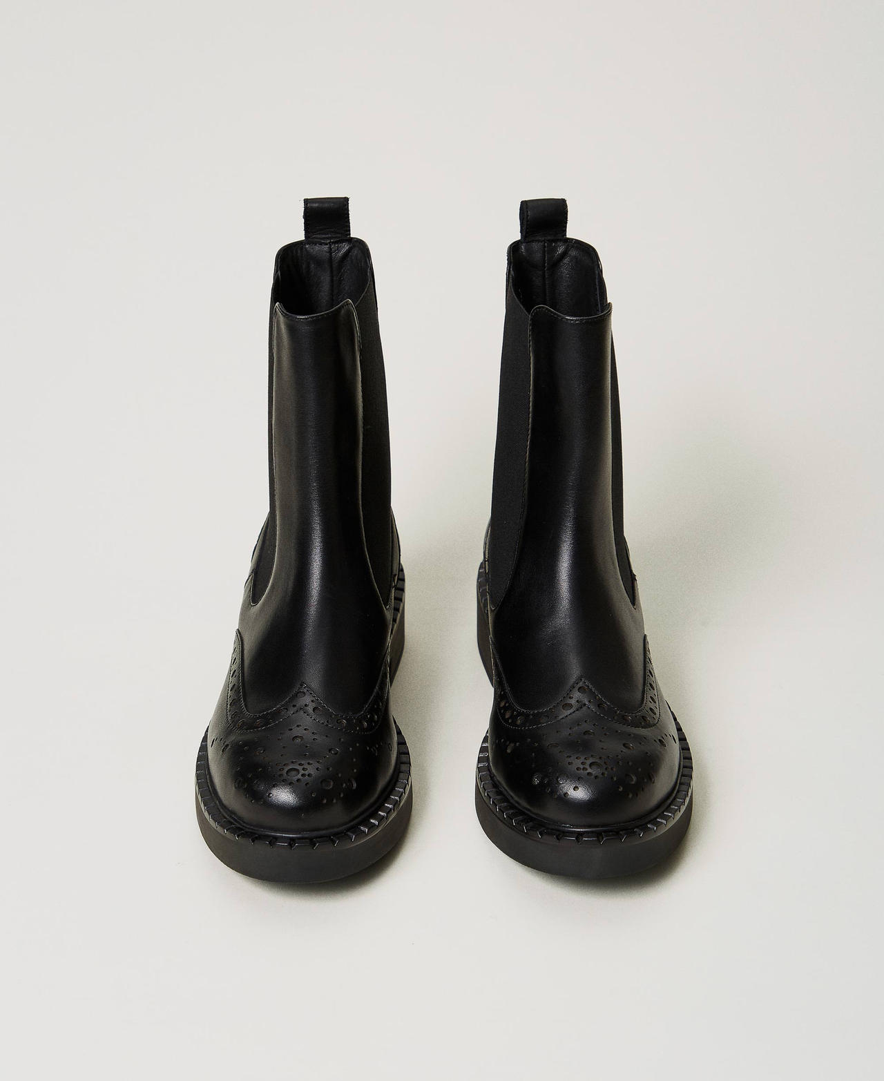 Black brogue chelsea boots cheap